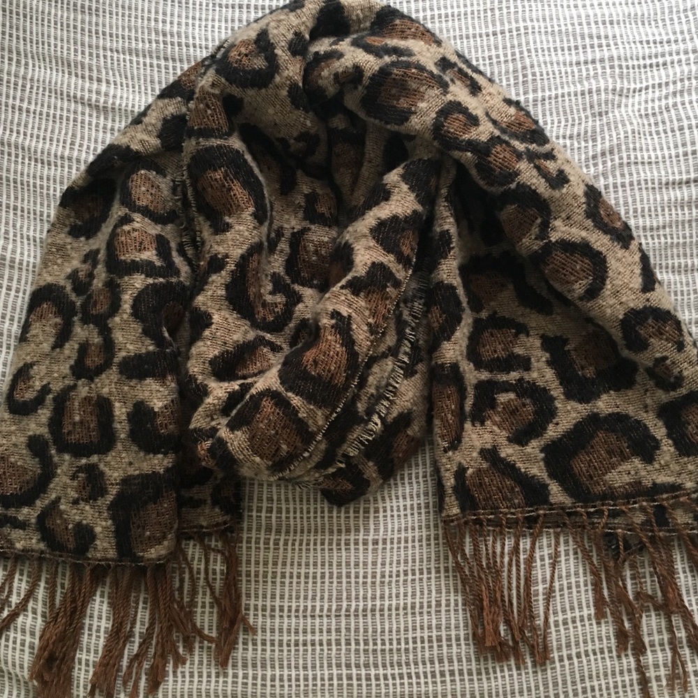 Leopard print winter scarf